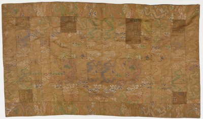 Brokát, selyem, buddhista szerzetesi köntös, foltozott; alkotó: Unknown artist