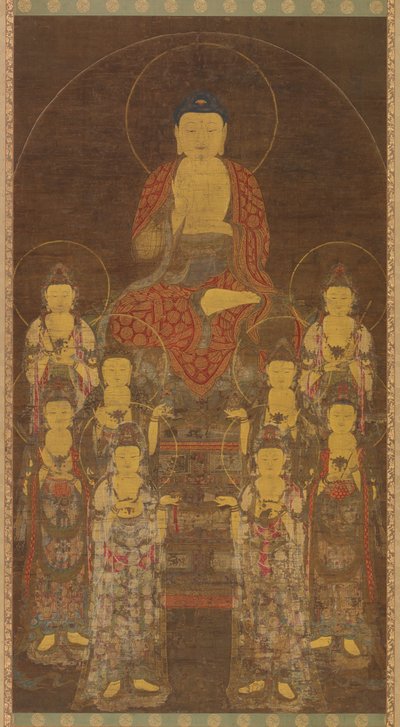 Buddha Amitabha (Amita) és a Nyolc Nagy Bodhiszattva alkotó: Unknown artist