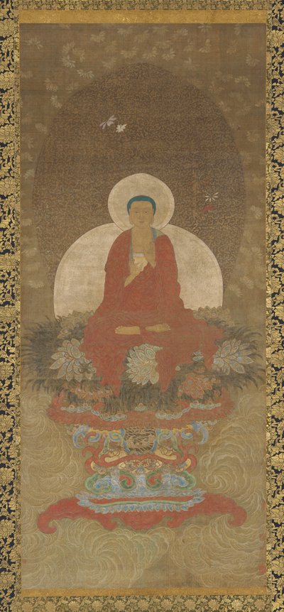 Buddha Kusa fű szőnyegén trónol alkotó: Unknown artist