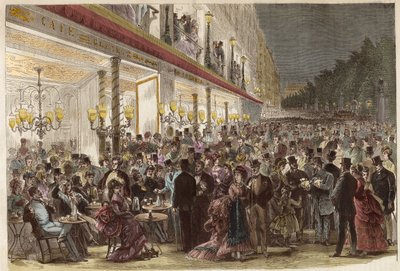 Kávézó a Grands Boulevards-on egy nyári estén 1869 - Párizs - Kávézó a Grands Boulevards-on egy nyári estén - 1869 alkotó: Unknown artist