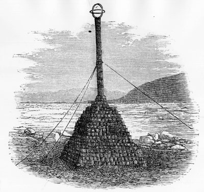 Cairn és postaláda az Északi-sarkon – Georges S. Nares, A Polar Sea Voyage, Párizs: Hachette alkotó: Unknown artist