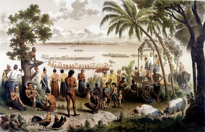 Kenuk verseny a laoszországi Bassacban. Az 1866-1868 közötti indokínai felfedezőút atlasza, szerkesztette F. Garnier alkotó: Unknown artist