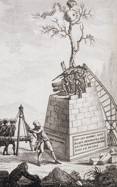 Vád Necker ellen - Frontispiece in "" Kiegészítés Necker úr, a pénzügyi főigazgató úr magánéletéhez és valódi szolgálatához"" egy állampolgár, szerk. Pellet, Genf alkotó: Unknown artist