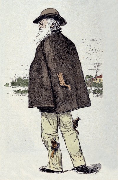 Charles Darwin (1809-1882), angol természettudós mókusokkal. alkotó: Unknown artist