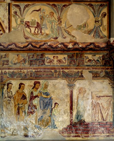 Szűz gyermekkora A vendeei régi Pouzauges-templom 12. és 13. századi freskói után. alkotó: Unknown artist