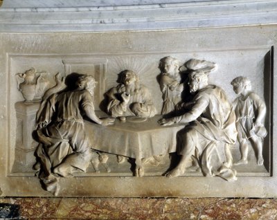 Krisztus és az emmausi zarándokok. Trets-templom oltárképe. alkotó: Unknown artist