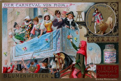 Gyűjtői képsorozat Róma karneválja, Virágdobás alkotó: Unknown artist