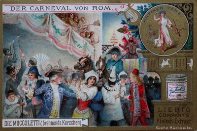 Gyűjtői képsorozat A római karnevál, a Moccoletti, égő gyertyák alkotó: Unknown artist