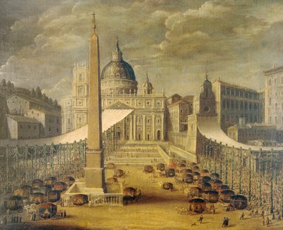 Corpus Christi körmenet a Szent Péter téren X. Innocent pápa idején, 1646 körül, ismeretlen művésztől, olaj, vászon alkotó: Unknown artist