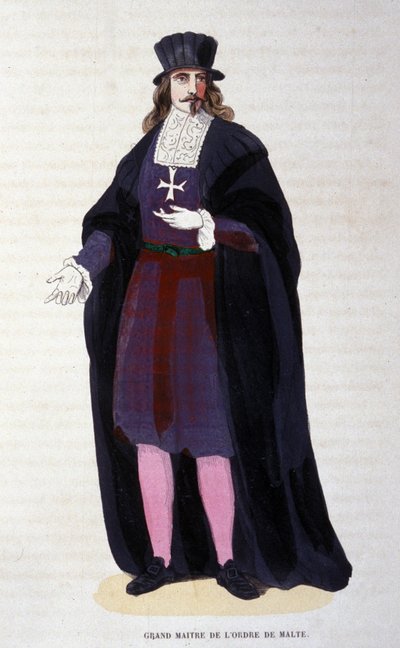 A Máltai Lovagrend nagymesterének jelmeze. század elejéről származó metszet alkotó: Unknown artist