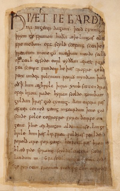 Cotton Vitellius A.XV..132 Beowulf kezdete alkotó: Unknown artist