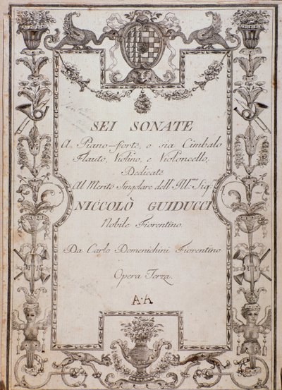 Hat szonáta borítója, op. 3, Carlo Domenighini alkotó: Unknown artist