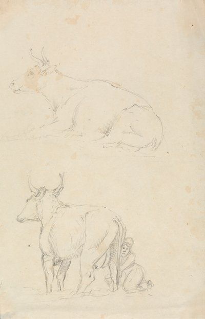 Tehenek és tejeslány alkotó: Unknown artist