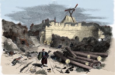 Krími háború (1853-1856): Claude Chappe távírója Malakoffnak – Metszet alkotó: Unknown artist
