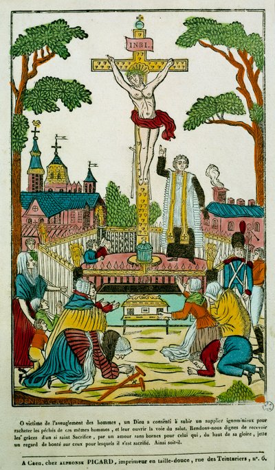 A 19. századi Párizs keresztrefeszítési metszete, B.N. alkotó: Unknown artist