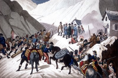 Napóleon Bonaparte származása Olaszországban: átkelés a Szent Bernát hegyen alkotó: Unknown artist