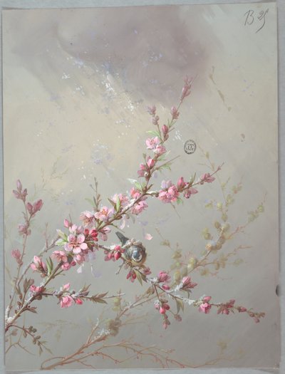 Tapéta és textíliák tervezése: Virágok és madarak alkotó: Unknown artist