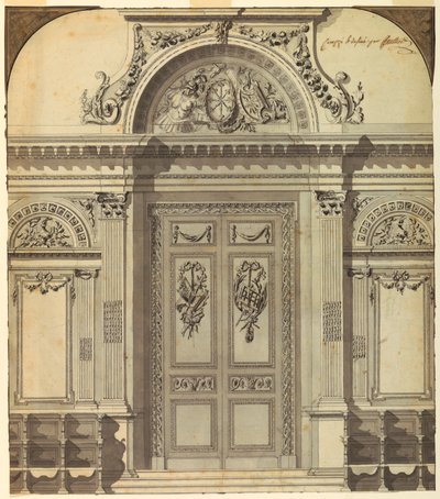 Templomfal bejáratának tervezése alkotó: Unknown artist