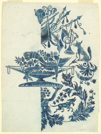 Tervezés egy selyem damaszthoz alkotó: Unknown artist