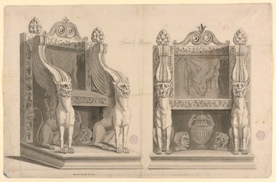 Tervezés Bacchus papjának trónjához, az ókori márvány után alkotó: Unknown artist