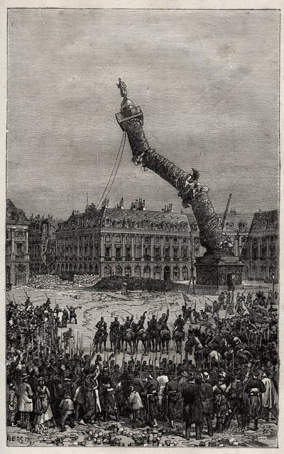 A Vendome-oszlop lerombolása a kommün alatt alkotó: Unknown artist