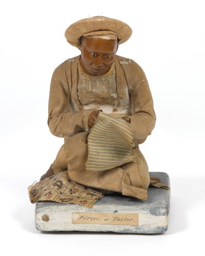 „Dirzee, or Tailor”, terrakotta figura, India, 1880 körül (szobrocska) alkotó: Unknown artist