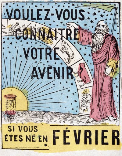 Szeretnéd tudni a jövődet? : Nostradamus. századi asztrológiai reklámcímke alkotó: Unknown artist
