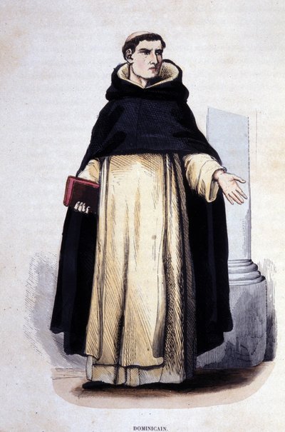 Dominikánus. Metszet egy vallási rendekről szóló albumból, Párizs alkotó: Unknown artist