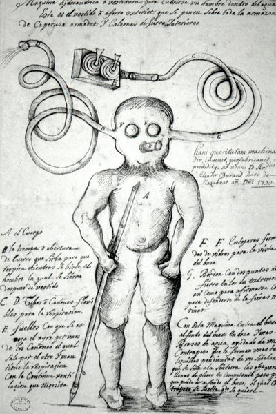 Öltönybe öltözött férfit ábrázoló rajz. Peru alkotó: Unknown artist