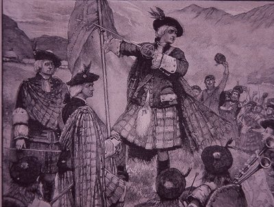 Earl of Mar 1715-ben emeli a jakobita színvonalat (metszet) alkotó: Unknown artist