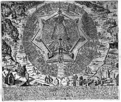 Az "Örök Bölcsesség Amfiteátruma" metszet. (Az örök bölcsesség amfiteátruma) [Hamburg: s.n. alkotó: Unknown artist