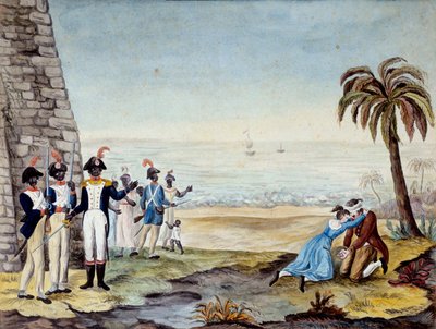 Egy telepes kivégzése: Egy telepes kivégzése az 1791-es Santo Domingo-i (Közép-Amerika, Antillák) felkelés során. 18. századi metszet. Chartres, Szépművészeti Múzeum alkotó: Unknown artist