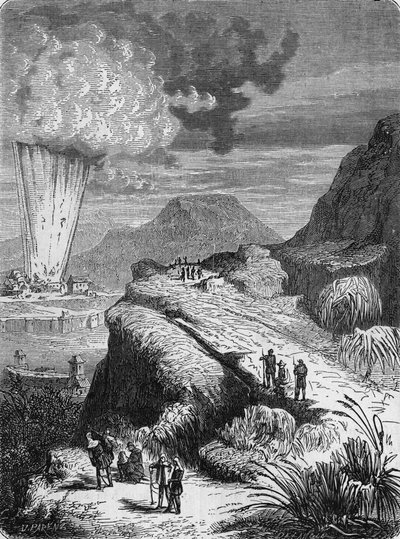 Robbanás a kínai Fort Pei-Ho-ban egy Ruhmkorff-tekercs által meggyújtott gép miatt. In” Album de la Science”, Éditions Jouvet alkotó: Unknown artist