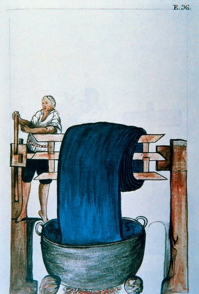 Szövetfesték, Baltazar Martinez Companion és Bujanda, Trujillo püspöke (1782-1785) "Trujillo of Peru" vagy "Codex Martinez Companion" című könyvéből alkotó: Unknown artist
