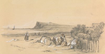 Figurák a tengerparton Walmer kastéllyal a távolban alkotó: Unknown artist