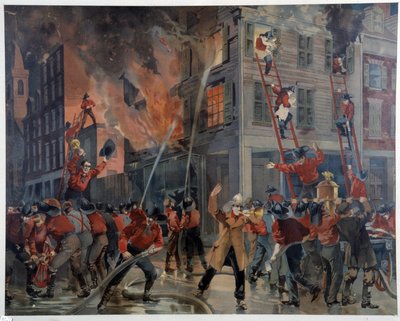 Tűz és tűzoltók New Yorkban alkotó: Unknown artist