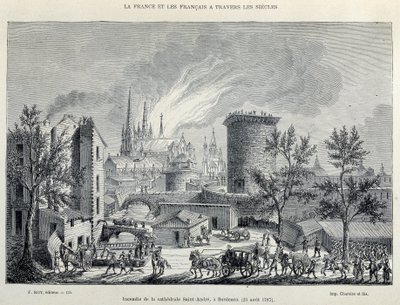 A Bordeaux-i Szent André székesegyház tüze, augusztus 25 alkotó: Unknown artist