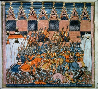 Első keresztes hadjárat: Jeruzsálem ostroma és elfoglalása a Godefroy de Bouillon (1058-1100) által vezetett átkelők által 1099-ben. Miniatűr a „Chronicles d