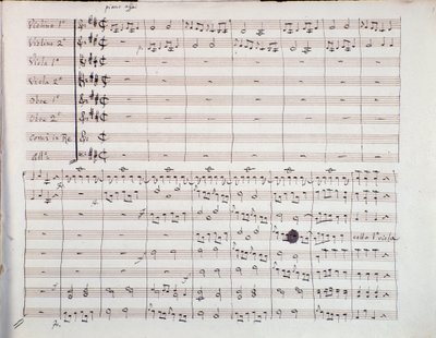 Luigi Boccherini Hatodik szimfóniájának partitúrájának első oldala alkotó: Unknown artist