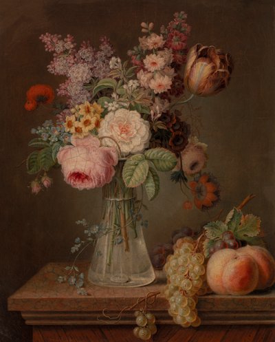 Virágdarab üvegvázában alkotó: Unknown artist