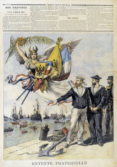 Testvéri antant (a francia-orosz antant allegorikus képe) - a „Le Petité Journal”-ban” alkotó: Unknown artist
