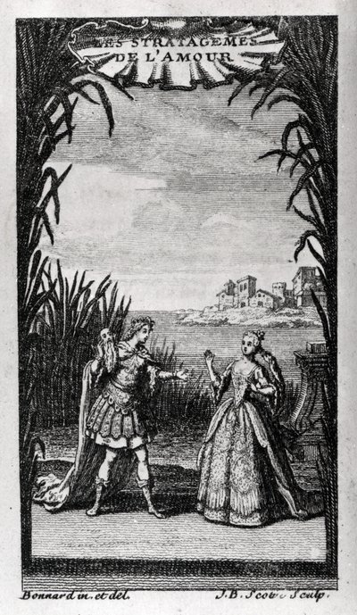 Pierre-Charles (Pierre Charles) Roy librettista francais (1683-1764) „” Les Stratagemes de l’amour” című művének frontképe az Opera balettjéhez vagy Destouches Andre Cardinal (1672-1749) hősbalettjéhez. 1726. alkotó: Unknown artist
