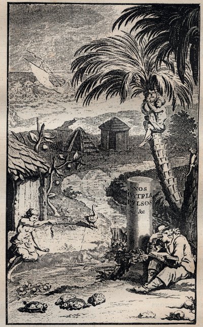 Francois Leguat (1637-1735) francia felfedező „Francois Leguat és társai utazásai és kalandjai Kelet-India két lakatlan szigetén” című könyvének előlapja – 1708 alkotó: Unknown artist
