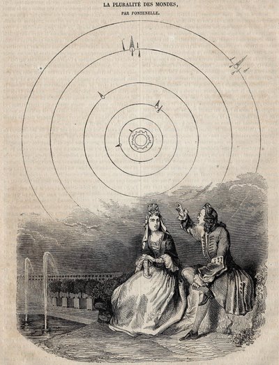 Fontenelle (1657-1757) Bernard Le Bouyer (Le Bovier) „világok sokaságának” homlokzata, amelyet Bernard Picard vésett 1756-ban alkotó: Unknown artist