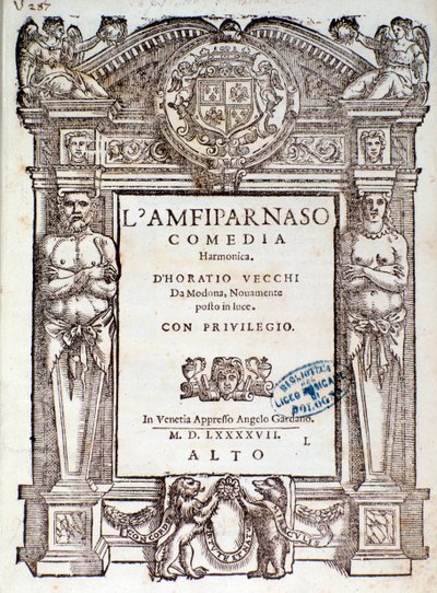 Orazio Vecchi Amfiparnaso madrigál-vígjátékának előképe alkotó: Unknown artist