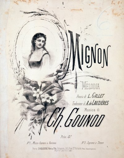 Mignon előképe, Charles Gounod dallama (XIX. század) alkotó: Unknown artist
