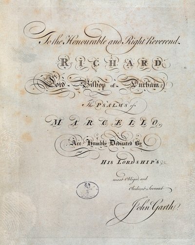 „A zsoltárok” címlapja, Benedetto Marcello alkotó: Unknown artist