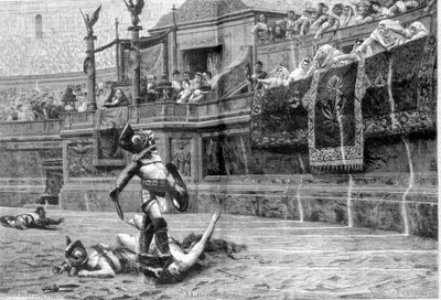 Gladiátorcsata a római korban J L Gerome festménye után alkotó: Unknown artist