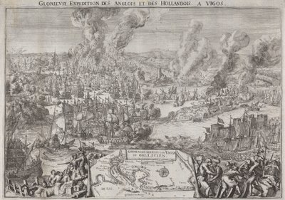 Az angolok és a hollandok dicsőséges expedíciója Vigosba (Rooke admirális győzelme Vigo mellett, 1702. október 12.) alkotó: Unknown artist