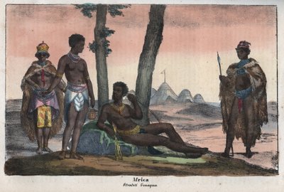 Gonqui Hottentots of the Cape - metszet a "" szokások és hagyományok az Univerzum minden népének. Azaz: A kormányzat, a törvények, a milícia, a vallás története a legtávolabbi időktől napjainkig "1856 alkotó: Unknown artist
